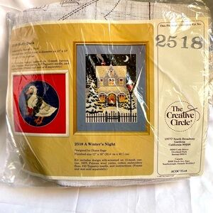 The Creative Circle Needlepoint Kit A Winter's Night 2518 Sealed USA 1987